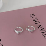 Daiiibabyyy  New Delicate Small Star Hoop Earrings for Girl Light Luxury Shiny Zircon Simple Design Female Accessories Trendy Earring Jewelry