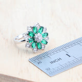 Daiiibabyyy Green Zircon Jewelry Sets Ladies 925 Sterling Silver Wedding Jewelry For Women Earrings Rings Pendant Necklace Bracelets Set