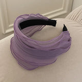Daiiibabyyy  Spring and Summer Mesh Pleated Wide-brimmed Headband Women  New Hairpin Headband Daily Clothing Fashion Matching Head Band