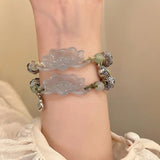 DAIIIBABYYY  -  Chinese Style Exquisite Carving Lotus Beads Bracelet for Woman Jewelry Gift Design Adjustable Bracelet Elegant Hand Accessories
