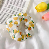 DAIIIBABYYY  -  Summer Chiffon Fruit Scrunchies Colorful Pink Green Large Hair Ties Ropes Sunny Cute Ponytail Holder For Young Girls Headwear