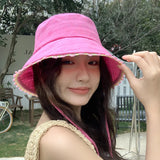 DAIIIBABYYY  -  Japanese New Sweet Lace Decorative Bucket Hat Women's Spring Summer Big Brim Sunshade Windproof Lace-up Sun Caps Gorras