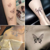 Daiiibabyyy  24pcs Butterfly Tattoo Stickers Waterproof Long Lasting Clavicle Sexy Arm Simulation Dark Tattoo Stickers