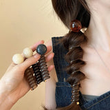 DAIIIBABYYY  -  Cute Braid Rubber Bands for Women Girls Telephone Wire Hair Ties Spiral Spool Headbands Ponytail Girls Hair Accessories