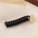 DAIIIBABYYY  -  Y2k Heart Design Ponytail Elastic Hair Bands Rubber Hair Ties Bundle Scrunchies Telephone Wire Hair Accessories Women Headband
