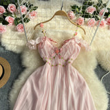 Daiiibabyyy  French Hepburn style long dress fashionable women's clothing design sweet and stunning fairy birthday gentle style dress QW04