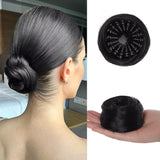 Daiiibabyyy  Synthetic Chignon Wig Hair Bun Extensions Retractable Bun Hairpiece Straight Donut Chignon Updo Hair for Women All Occasions Use