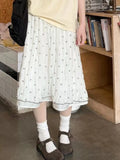 Daiiibabyyy  Vintage Summer Polka Dot  High Waist Mid-length A-LINE Folds All Match Mujer Faldas