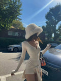 Daiiibabyyy  Winter New Imitation Fox Fur Fur Velvet Ladies Hat Ins Style Korean Fashion Luxury Fisherman Hat Outdoor Shopping Accessories