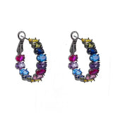 Daiiibabyyy  Luxury Retro Black Gun Color Crystal Zircon Hoop Earrings for Women Fashion Jewelry Halloween Party Exquisite Accessories