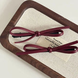 DAIIIBABYYY  -  Ankola red hairpin leather bow duckbill clip red side clip bangs hairpin hair accessories
