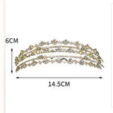 Daiiibabyyy  Wedding Multi-layer Zircon Hair Band Luxury Crystal Tiara Headdress Bride Accessories Hair Band