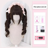 Daiiibabyyy  Sweet Lolita Long Curl Fake Hair Wig Jk Simulation Human Hair Wig Cosplay Fake Hair Extension Chinese Brand Hair Accessories