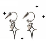 Daiiibabyyy  Grunge RockShiny Crystal Stud Earrings Cool Accessories for Women 90s Aesthetic Punk Fashion Earrings Cross Cool Jewelry Goth