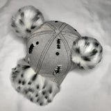 Daiiibabyyy  New Retro Leopard Print Leopard Print Pom Poms Ears Baseball Caps Women Washed Trendy Street Y2K Snapback Hat Cotton Sun Hats