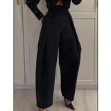 Daiiibabyyy  Tidalyf Pants Women's Spring New Fashion High Waist Pants Chic Youth Office Pants Street Elegant Holiday Spring Pantss