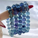 DAIIIBABYYY  -  Natural Sea Blue Fluorite Bracelet Handmade Women Healing Gemstone Crystal Strand Lovers Girlfriend Jewelry 1PCS