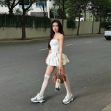 DAIIIBABYYY  -  New Women's Solid Color Slim Fit High Waist Fashionable One Neck Strapless Dress for Women