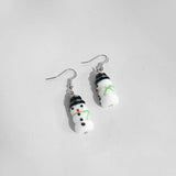 Daiiibabyyy  Winter 3D Ceramic Snowman Pendant Earrings Christmas Cute Fashion Jewelry Women and Girls Niche Gifts Earrings