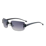 Daiiibabyyy  Y2K Stylish Rimless Sunglasses for Women Future Technology Sense Sun Glasses for Woman Korean Style Man Sun Glass