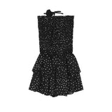 Daiiibabyyy  French Style Sweet Polka Dot Cupcake Mini Dress Summer Aura Strapless Women's Clothing Shirring Waist Stylish Ball Gown Dresses