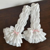 DAIIIBABYYY  -  Lolita Jk Lace Fingerless Gloves Women Bow Kawaii White Lace Sleeve Cover Ballet Strap Y2K Cosplay JK Clothing Accessories