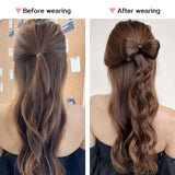 Daiiibabyyy  Synthetic Clamp Type Bowknot Hair Bun Black Brown Clamp Type Ponytail Hair Extensions Elegant And Natural Hair Accessories