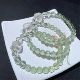 DAIIIBABYYY  -  6.5MM Natural Prehnite Bracelet for Women Handmade Rose Gems Crystal Beads Elastic Bracelet Jewelry Gifts 1PCS