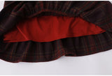 DAIIIBABYYY  -  Homemade Autumn Winter Vintage Vest Dress French New Year Atmosphere Cherry Red Plaid Woolen Vest Skirt Classic Bow Plaid Dress