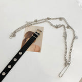 Daiiibabyyy Trousers Jewelry Long Cross Hip Hop Silver Color Waist Chain Pants Belt Double Layer Belly Chain