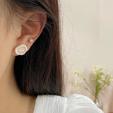 DAIIIBABYYY  -  Charm Pink Heart Flower Bow Round Shape Stud Earrings Set Korean Fashion Women Girls Kpop Y2K Earring Jewelry brincos