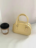 Daiiibabyyy  New PU Silver Polyester Crossbody Bag Small Square Bowling Purse Lightweight Durable Fashion Shoulder Bag for Daily Use