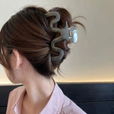 Daiiibabyyy  13cm Large Hair Clip For Thick Hair Claws Crab Girls Curly Transparent Coffee Hairpin Clamps Women Korean Ponytail Accessories