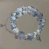 DAIIIBABYYY  -  New Fashion Y2K Sweet Cherry Blossom Bracelet For Women Exquisite Elegant Flower Crystal Beaded Bracelet Girl Party Jewelry Gift