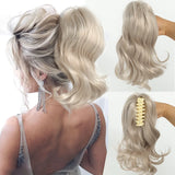 Daiiibabyyy  Synthetic Ponytail Extension Short Wave Curly Ponytail Clip in Claw Hair Extension Natural Synthetic Hairpiece for Women