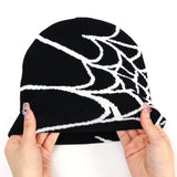 DAIIIBABYYY  -  Y2K Gothic Spider Pattern Wool Hat for Women Acrylic Knitted Caps Female Beanie Winter Warm Beanies Men Casual Skullies Outdoor