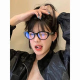 Daiiibabyyy  Retro Myopia Glasses Anti-blue Light Cat Eye Flat Mirror HD Nearsighted Eyeglasses Unisex Diopter 0 -0.5 -1.0 -1.5 -2.0 To -4.0
