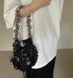 Daiiibabyyy New Crochet Beach Handbag for Girls Summer Straw Rope Hollow Out Hand Woven Totes Bag Women Hollow Knitting Handbag