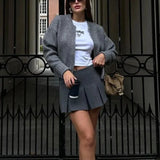 DAIIIBABYYY  -  2024 Vintage Women Solid Cardigan Sweater Jacket  Long Sleeve Round Neck Sweater Coat Female Casual Zipper Sweater Coats