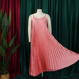 DAIIIBABYYY  -  Sexy Spaghetti Stap Dresses for Women V Neck Sleeveless Loose Pleated Ankle Length Elegant Ladies Birthday Party Dinner Gowns