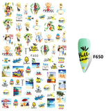 Daiiibabyyy 1PC 3D Nail Stickers Fruit Flowers Leaves watermelon Self Adhesive Transfer Sliders Wraps Manicures Foils DIY Nail Decorations