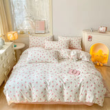 DAIIIBABYYY  -  A-class mother and baby cartoon washed cotton four piece set for bed, ins style bed sheets, duvet covers, dormitory duvet