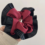 DAIIIBABYYY  -  Pleated edge head flower drape cloth ring satin large intestine ring textured hair band high-end headgear hair accessories new