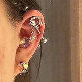DAIIIBABYYY  -  1PC 16g Stainless Steel Industrial Piercing Barbell Moon Star Industrial Scaffold Helix Piercing Cartilage Earring Body jewelry