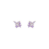 DAIIIBABYYY  -   Sterling Silver For Women Purple Butterfly Zircon Korean Fashion Hot High Quality Lady Wedding Jewelry
