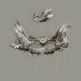 DAIIIBABYYY  -  Mask Women's Plastic Material Handmade Gorgeous Feather Tassel DecorationFashion SuitableHalloween Dance Party Performance Props
