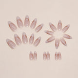 DAIIIBABYYY  -  24 PCs Long French Glitter Gilt Nails with 1 Jelly Gel and 1 Nail File983