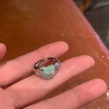 DAIIIBABYYY  -  Korean Fashion Zircon Oil Drop Heart Love Bowknot Open Ring Accessories For Women Charm Aesthetic Jewelry