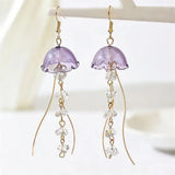 Daiiibabyyy  1Pairs Ocean Sweet Starfish Gradient Jellyfish Acrylic Earrings for Ladies Cute Summer Vacation Style Ear Jewelry Accessory