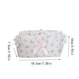 Daiiibabyyy  Korean Lace Floral Pencil Case Portable Fabric Ruffle Stationery Organizer  Aesthetic Study Pen Bag for Students Back To School